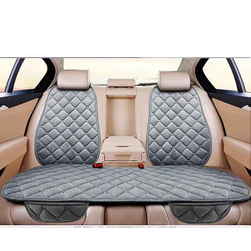 Universal Winter Warm Car Seat Cover Protector Set – 3-Piece Rear Seat Cushion & Back Cushion Auto Seat Protection for Cars, SUVs & Vans
