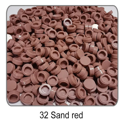 1000Pcs 1x1 Round Building Blocks Set - 52 Color DIY Creative Educational Bricks Compatible with 98138 Toy Kits for Kids