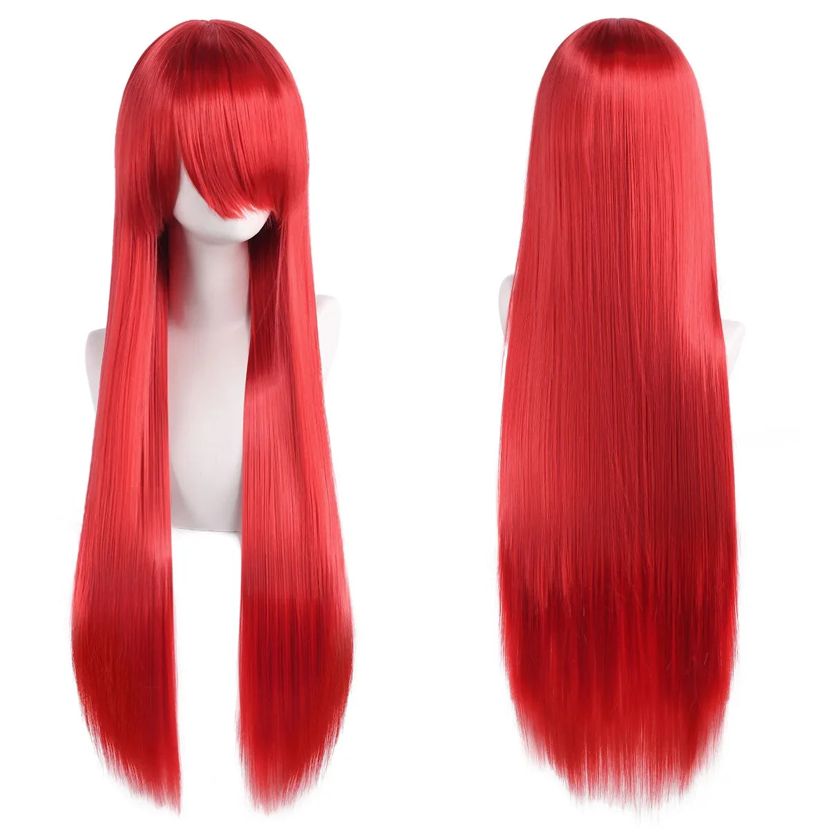 80cm Long Cosplay Wig - Synthetic Straight Hair with Bangs for Lolita Anime Costume Party Styling