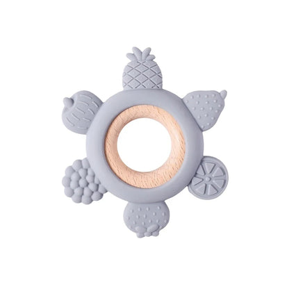 Baby Silicone Teether Toy - BPA Free Dental Chew Ring Bracelet for Infant Teething Relief and Kids Gift