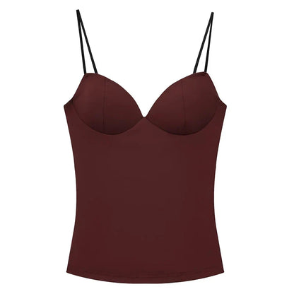 Women’s Sleeveless Crop Top - Backless Corset Camisole Bodycon Bustier Tank Top with Adjustable Straps