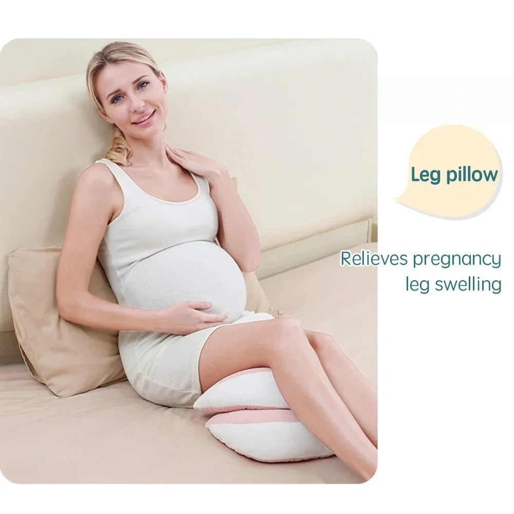 Pregnancy Body Pillow - Cotton Maternity Sleeping Pillow with Free Auxiliary Waist Support Cushion