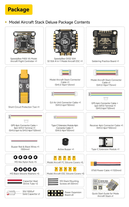 SpeedyBee F405 V5 55A Pro Stack - 32-Bit FC & ESC with OX32 Firmware for RC Model Aircraft