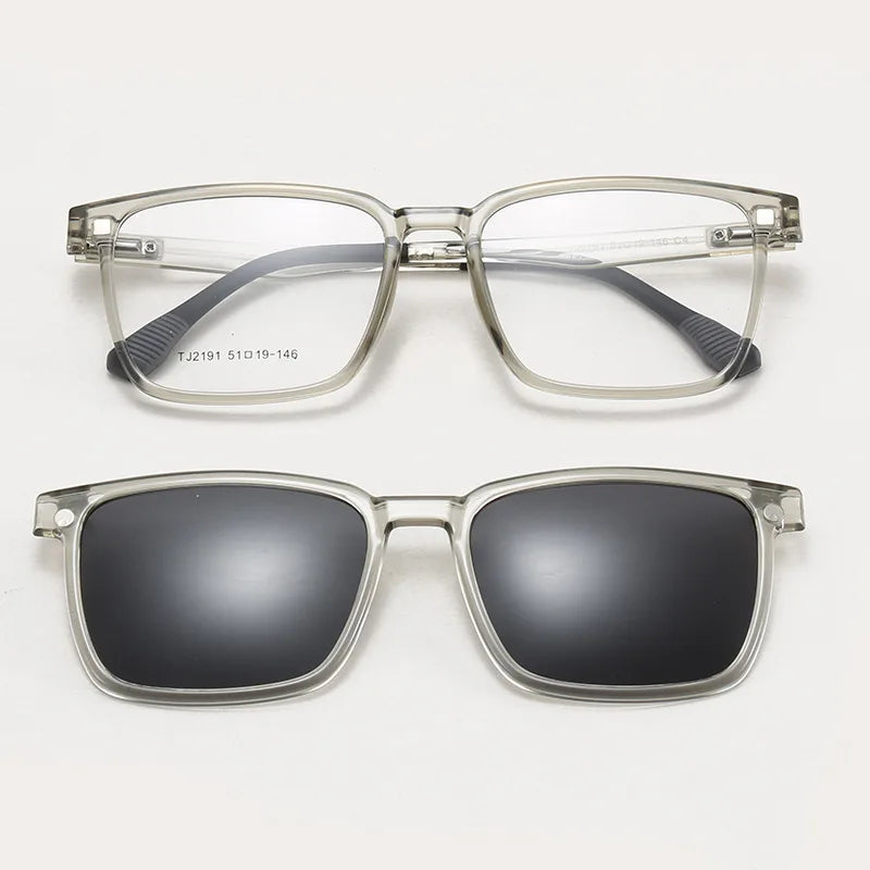 Magnetic Clip-On Prescription Glasses - Flip Up TR90 Polarized Sunglasses With Night Vision & Reading Lens Design
