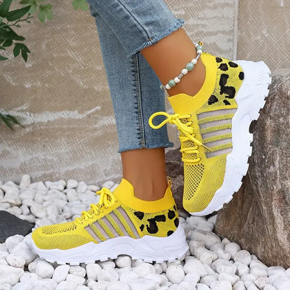 Women’s 2025 Leopard Print Sneakers – Lightweight Breathable Casual Shoes for Sale