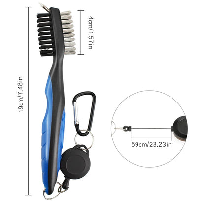 Golf Club Cleaning Brush with Cover – Retractable Carabiner Cleaner, 8 Styles for Outdoor Sports Accessories