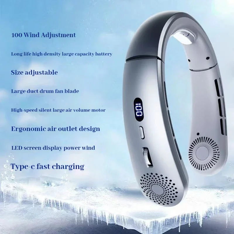 Lightweight Neck Fan - 5 Speed Hands Free Wearable Fan with Low Noise Design for Indoor & Outdoor Sports