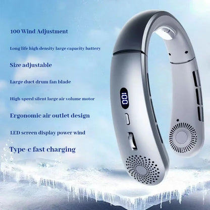 Lightweight Neck Fan - 5 Speed Hands Free Wearable Fan with Low Noise Design for Indoor & Outdoor Sports