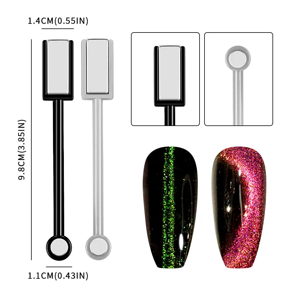Magnetic Nail Art Wand Pen Set – 3D Cat Eye Gel Magnet Tool for UV Gel Polish & Magic Manicure Designs
