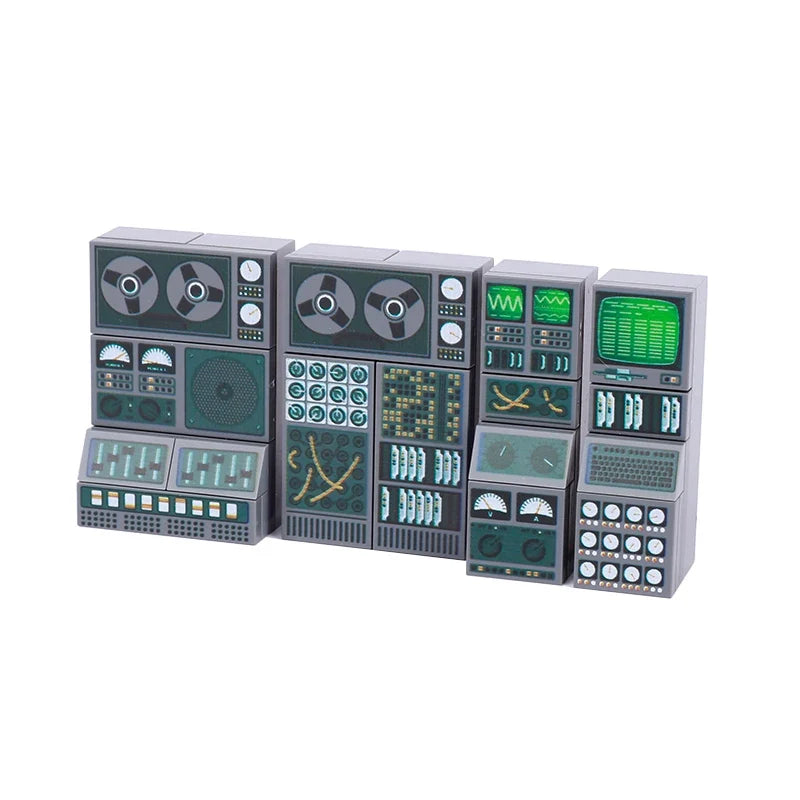 City Tech Building Blocks - Computer Control Center Model with Audio Radar & Keyboard