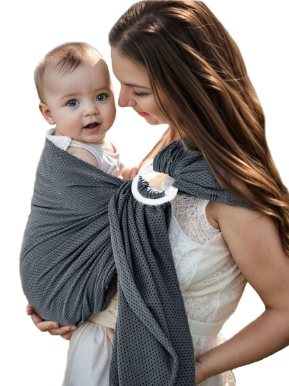 Ergonomic Double Ring Baby Carrier - Adjustable Breathable Mesh Infant Backpack with Front-Facing Support