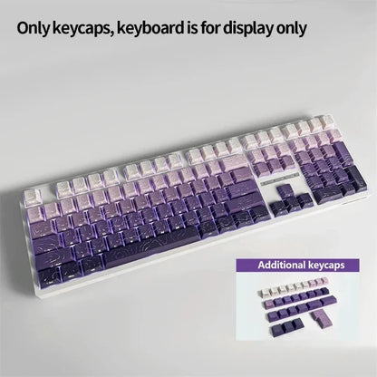 Topographic Keycaps 4.0 Version - 98 Key PBT Cherry Profile Shine Through Side Print Backlit Mechanical Keyboard Caps