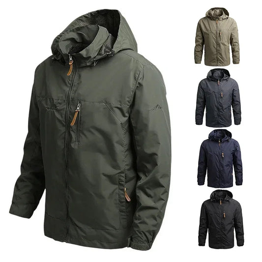 Men's Waterproof Windbreaker Jacket - Autumn Winter Outdoor Hiking Camping Fishing Casual Baseball Coat