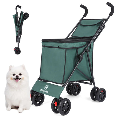 Foldable Utility Shopping Cart - Lightweight Portable Trolley for Market, Picnic & Pet Transport