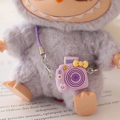 Cartoon Camera Phone Bag for Labubu Crybaby — 10-15cm Cotton EXO Plush Doll Accessories