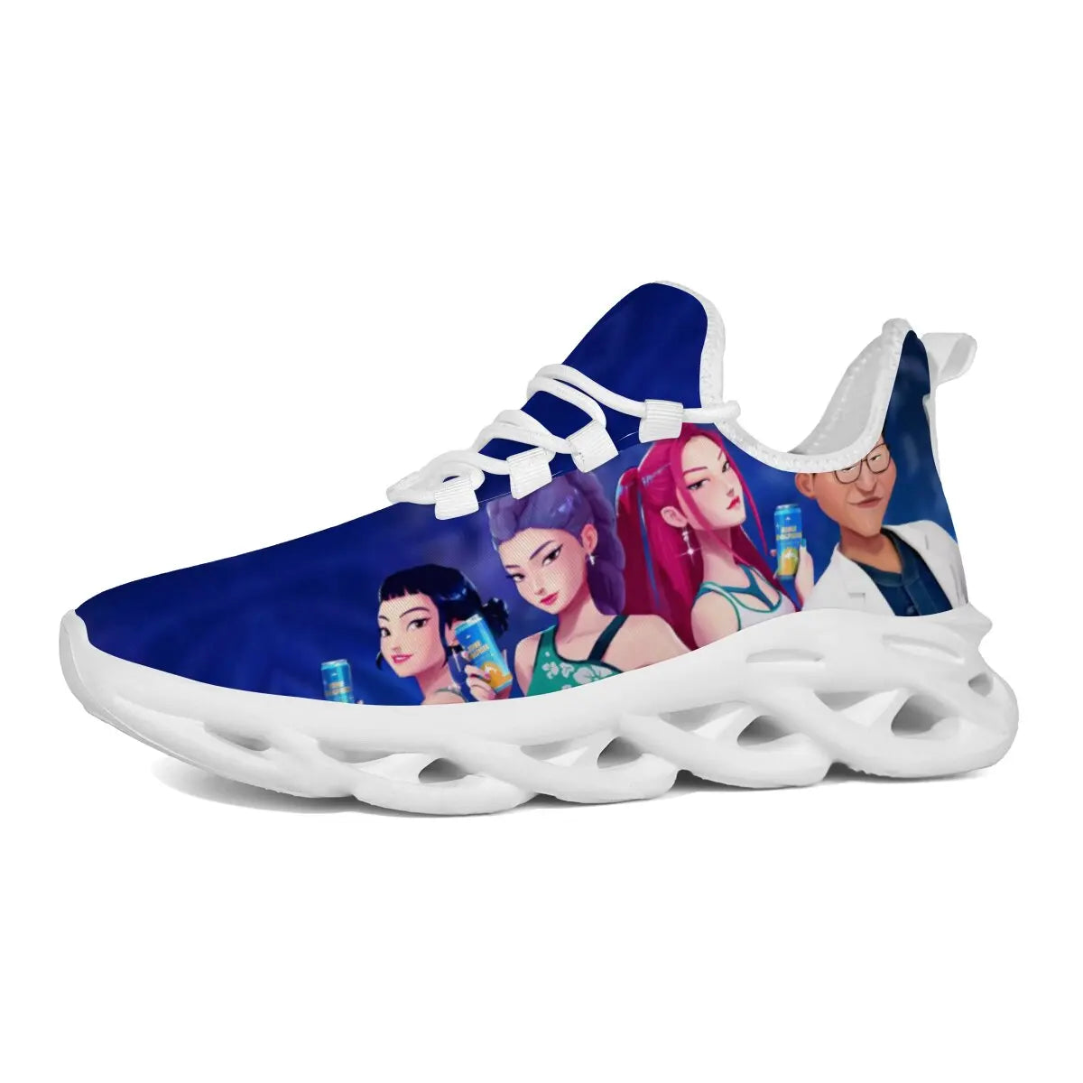 Kids Cartoon Print Parent-Child Sneakers - Lightweight Breathable Lace-Up Casual Shoes for Spring