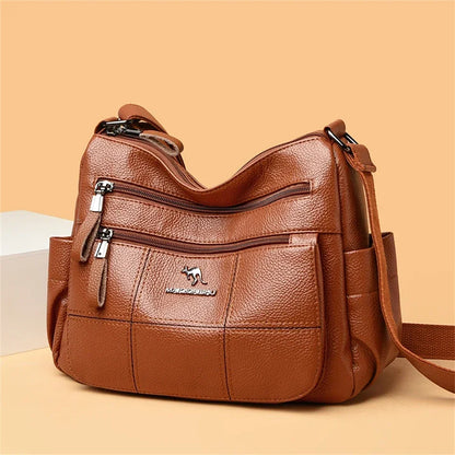 Luxury Women’s Leather Handbag – Large Capacity Shoulder & Crossbody Designer Bag