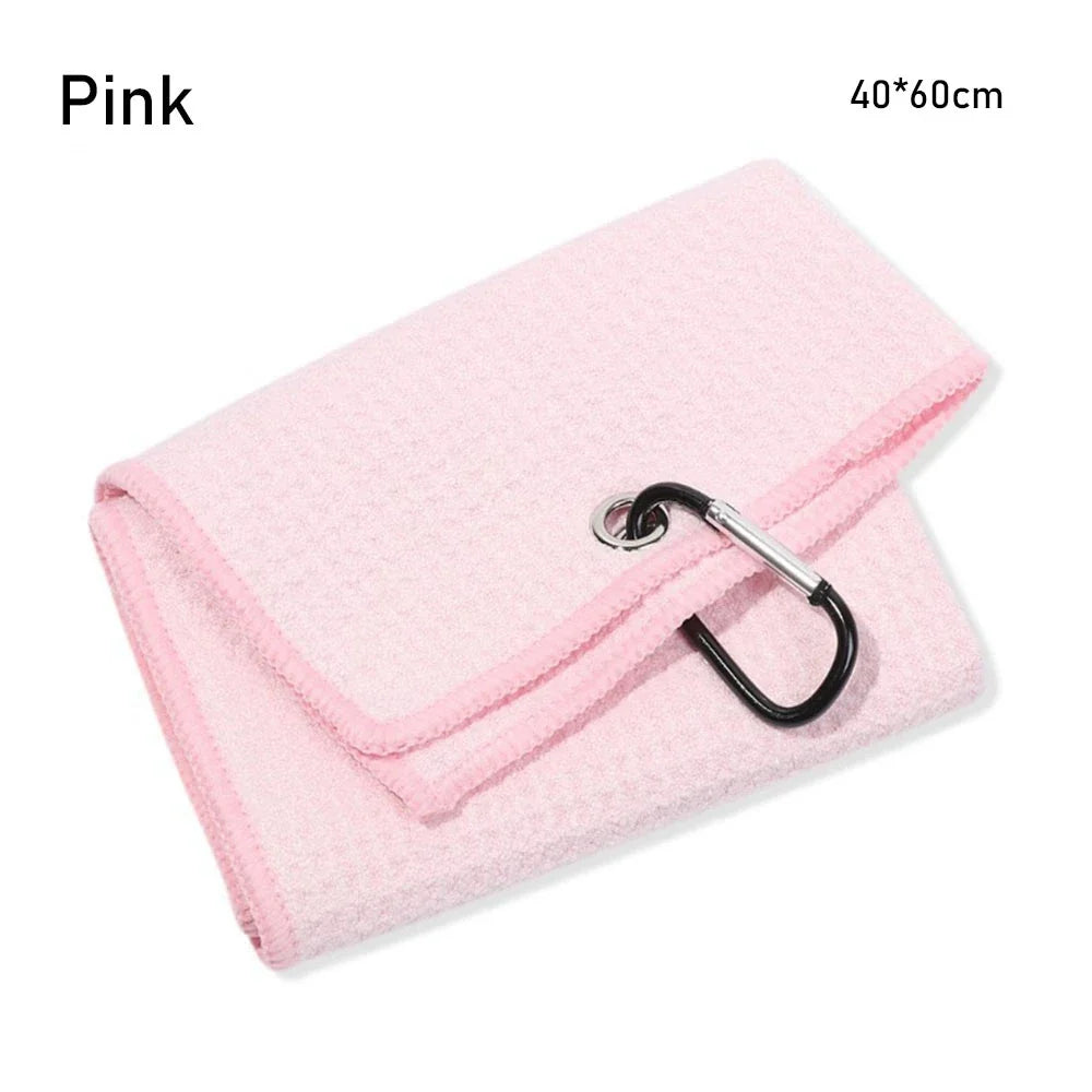 Microfiber Golf Ball Towel - 8 Colors Cleaning Towel with Carabiner Hook for Golf Clubs and Accessories