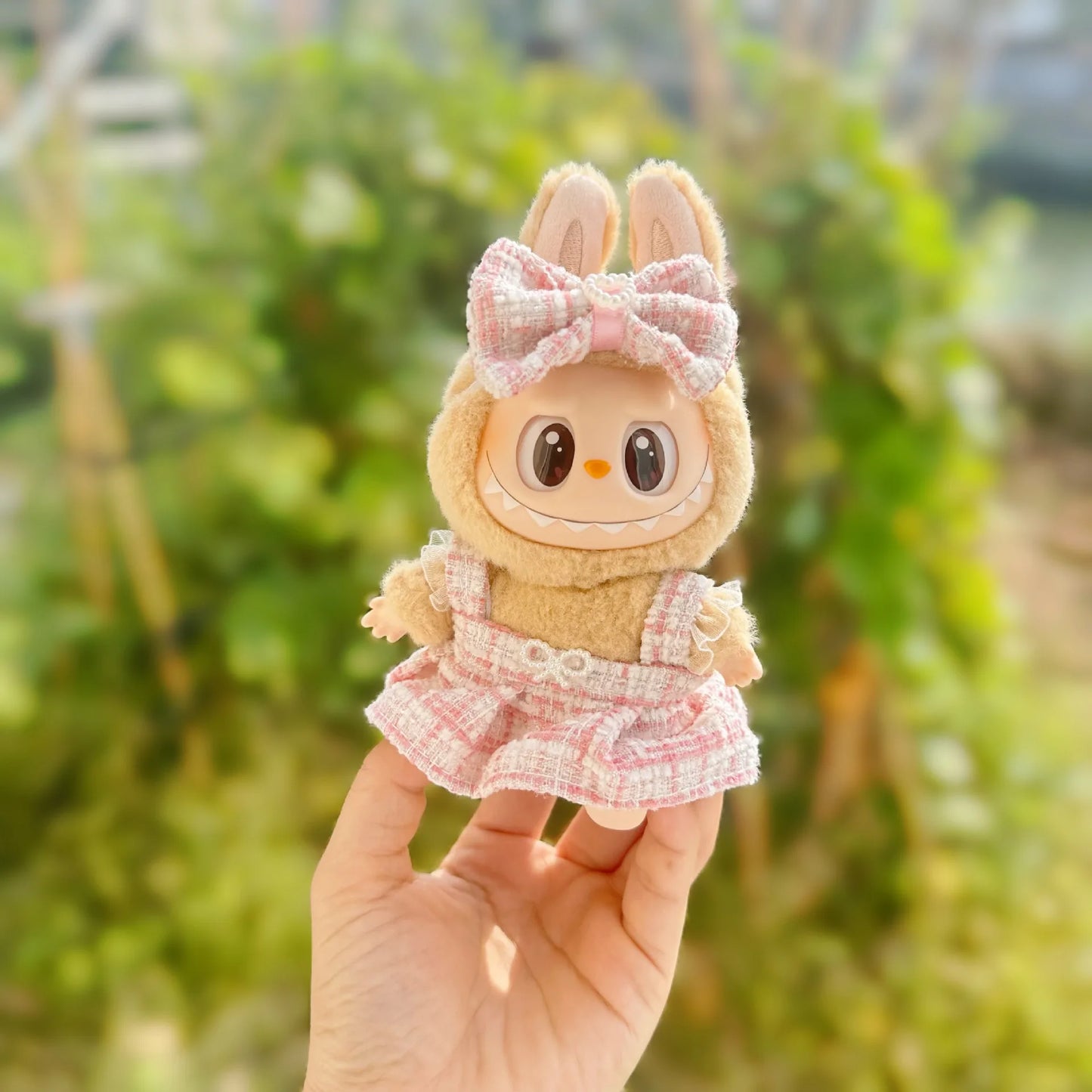 Cute Labubu Doll Outfit Set – Classic Dress for 17cm V2 Mini Dolls, Clothing Accessories for Kids Gift