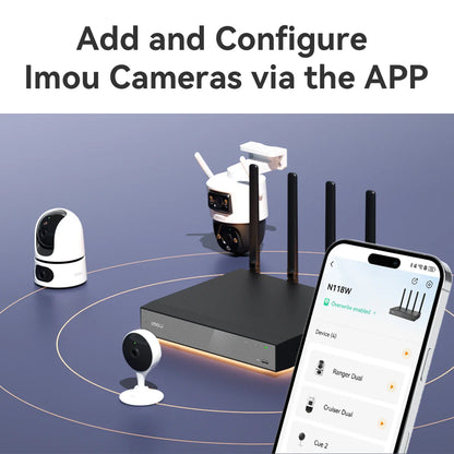 IMOU 10/18CH Wireless NVR – Dual-Band 2.4/5GHz Wi-Fi Network Security System, Metal Shell