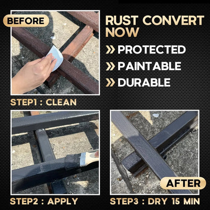 2-in-1 Rust Converter & Metal Primer - Heat and UV Resistant Black Protective Coating