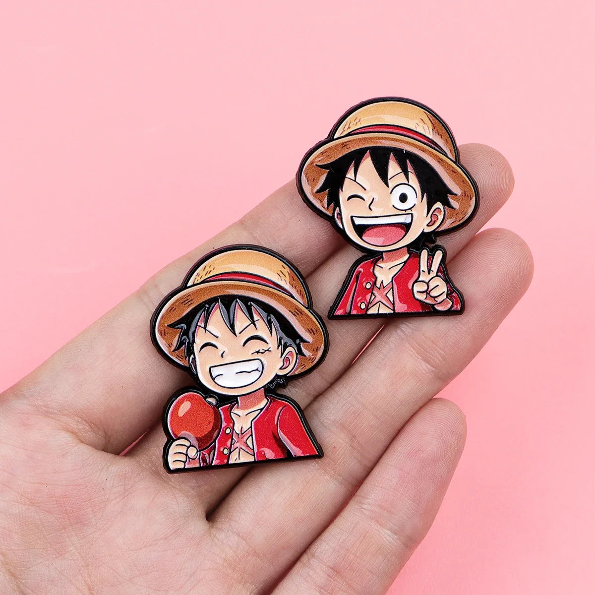 Anime Pirate Enamel Pins 4PCS Set - Cute Backpack Hat Lapel Badges for Fans & Cosplay Gifts