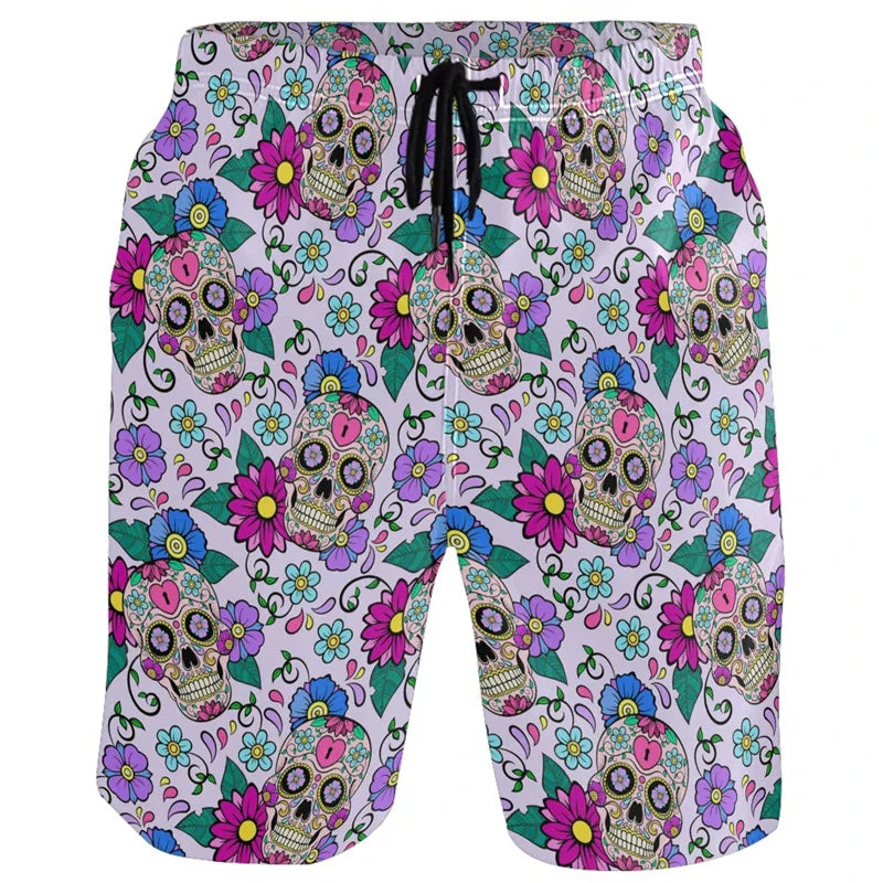 Funny Duck Graphic Men’s Beach Shorts – 3D Animal Print Board Shorts for Swim, Gym & Sports