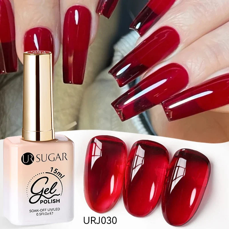 UR SUGAR Champagne Gold Silver Reflective Glitter Gel Nail Polish 15ml - Semi-Permanent Soak Off UV Manicure Art Varnish