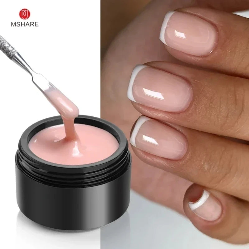 MSHARE 50ml Builder Nail Gel - HEMA & TPO Free Self-Leveling UV LED Gel for Nail Extensions and Sculpting