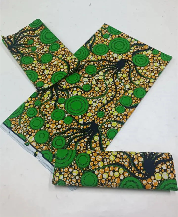 100% Cotton Ankara Fabric - High Quality African Print Batik Real Wax Pagne 6 Yards for Stylish Sewing