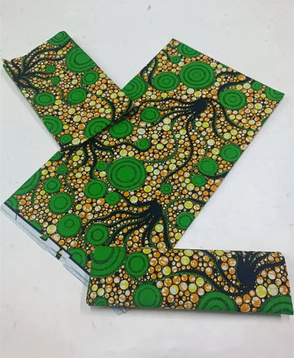 100% Cotton Ankara Fabric - High Quality African Print Batik Real Wax Pagne 6 Yards for Stylish Sewing