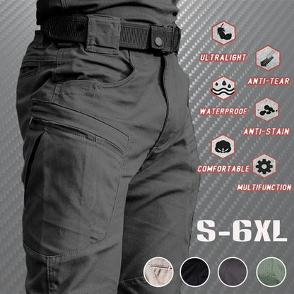 Men's Summer Tactical Cargo Pants - Lightweight Waterproof Multi-Pocket Outdoor Hiking Trousers