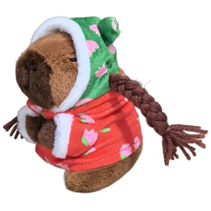 Plush Cocoa Cat Snapper Keychain – Cute Soft Doll Pendant, Exquisite Schoolbag Charm Accessory