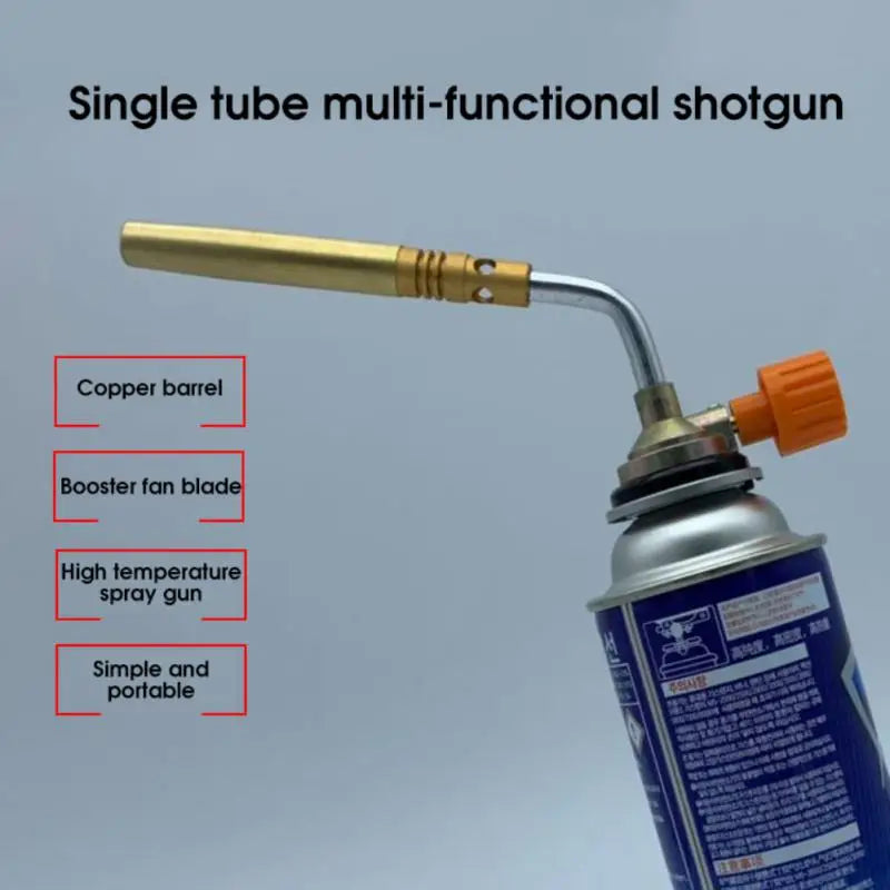 Portable Butane Burner Welding Gas Flame Gun - Brazing Flamethrower for Outdoor Camping BBQ, Soldering Heat Gun