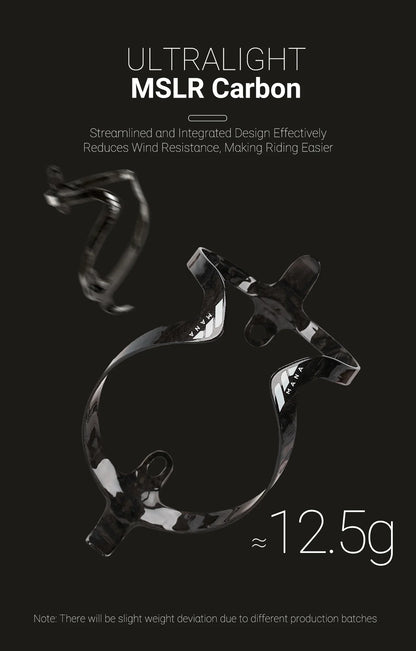 MANA 12g Marble-Pattern Carbon Fiber Bicycle Bottle Cage — Ultra-Light Full Carbon with Aluminum Alloy Screws for Road/MTB/Gravel
