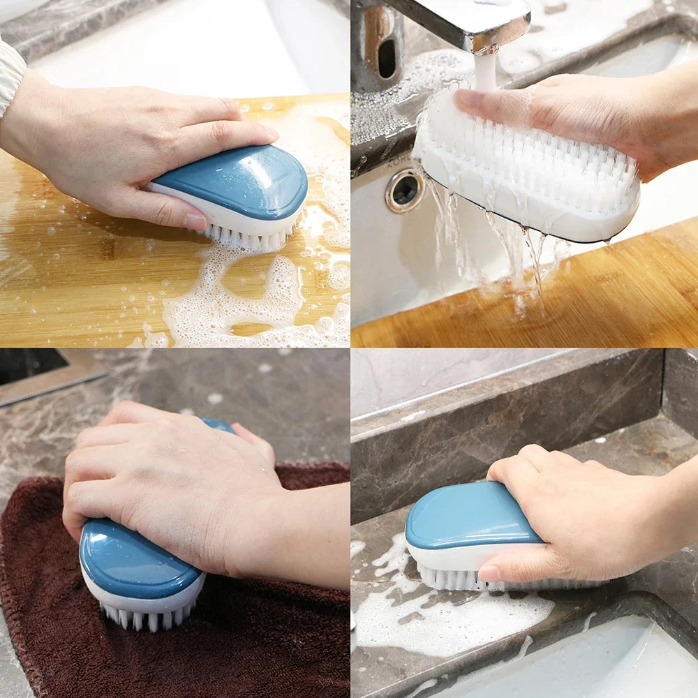 Plastic Laundry Cleaning Brush - Hard Bristle Household Scrub Tool for Clothes, Shoes, Socks, Kitchen & Bathroom
