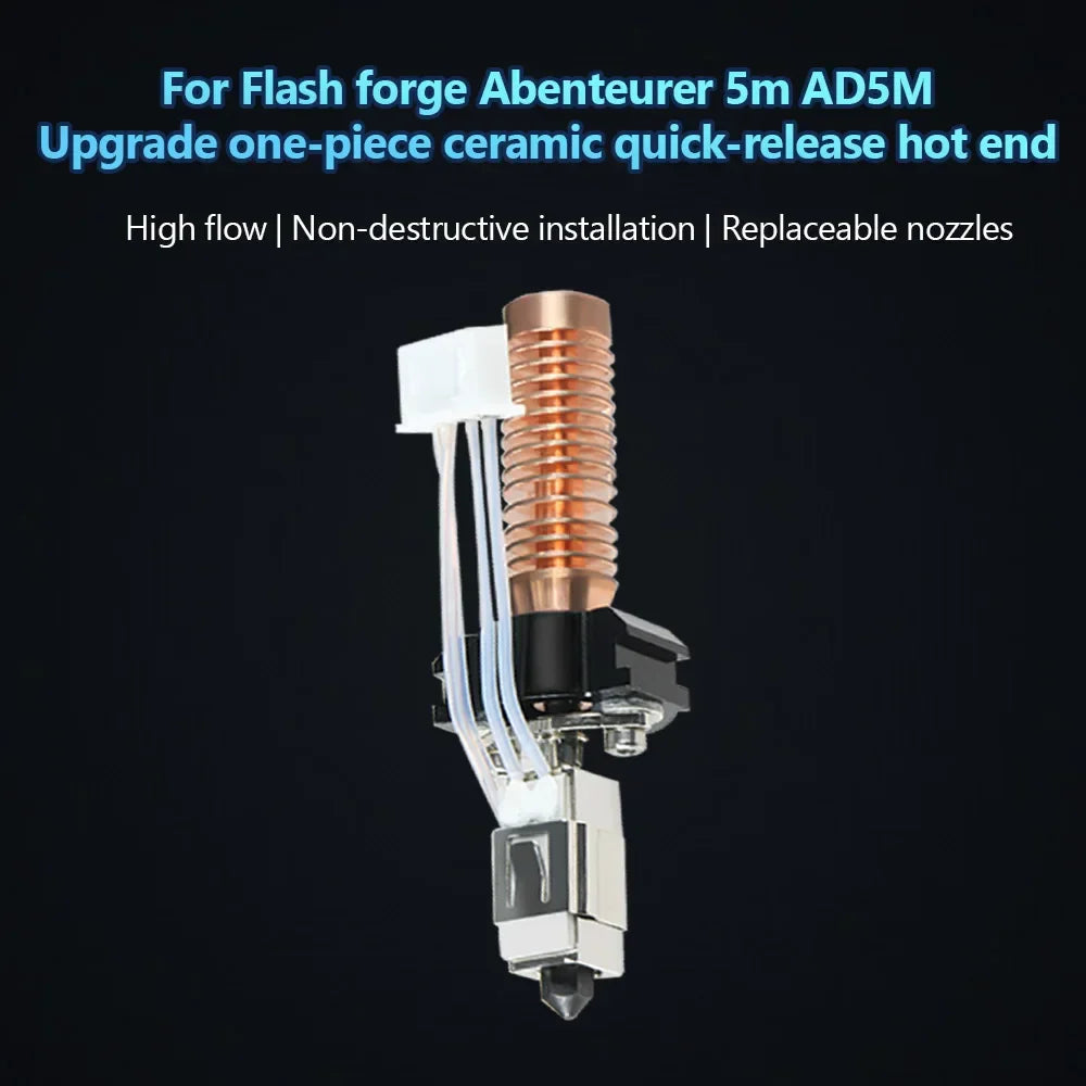 Hotend Kit for Flashforge Adventurer 5M/5M Pro - Ceramic Heating Block, 280℃ Hot End & Hard Steel Nozzle for 3D Printing
