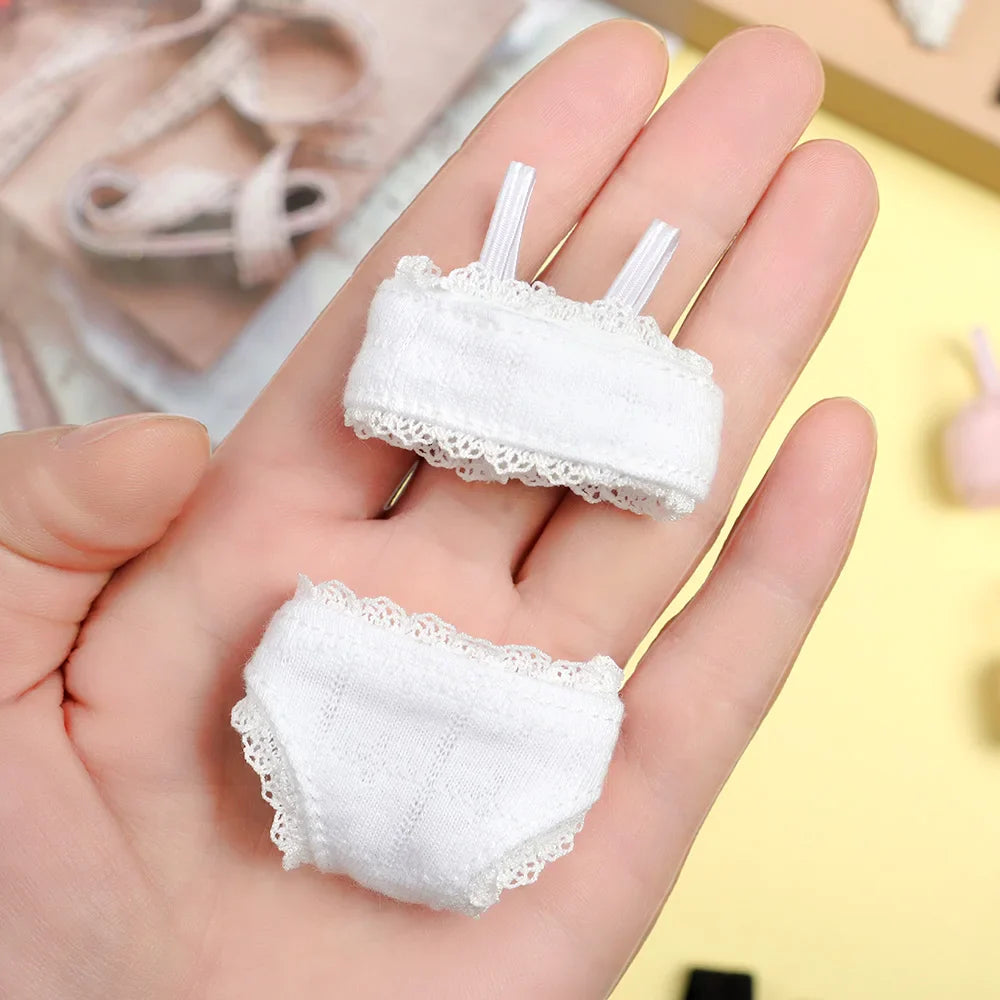 Soft Lace Underwear Set for 30CM 1/6 Dolls – Bra & Briefs for Blythe BJD Dollhouse Kids Toy