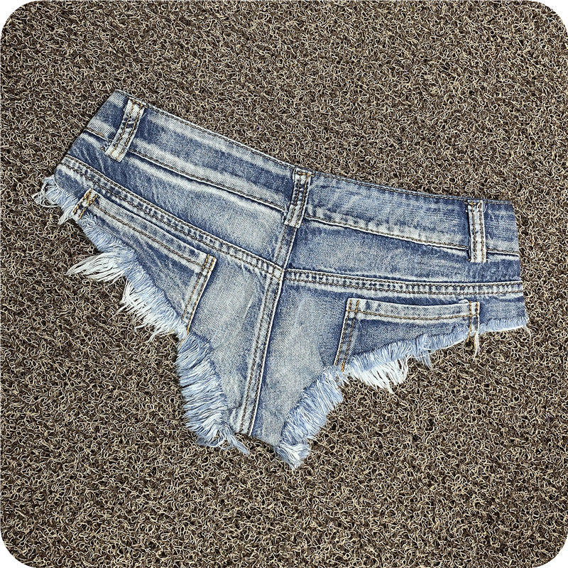 Sexy Women's Low-Rise Stretch Denim Shorts — Mini Hot Pants for Beach, Party & Clubwear