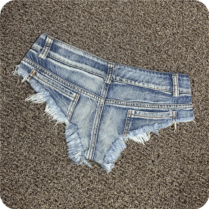 Sexy Women's Low-Rise Stretch Denim Shorts — Mini Hot Pants for Beach, Party & Clubwear