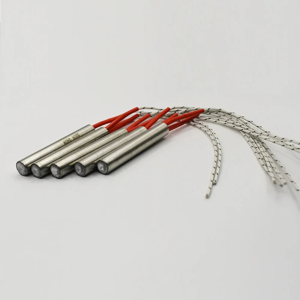 5pcs 220V Stainless Steel Cartridge Heaters - 6mm Tube Heating Elements 80W-300W Custom Sizes