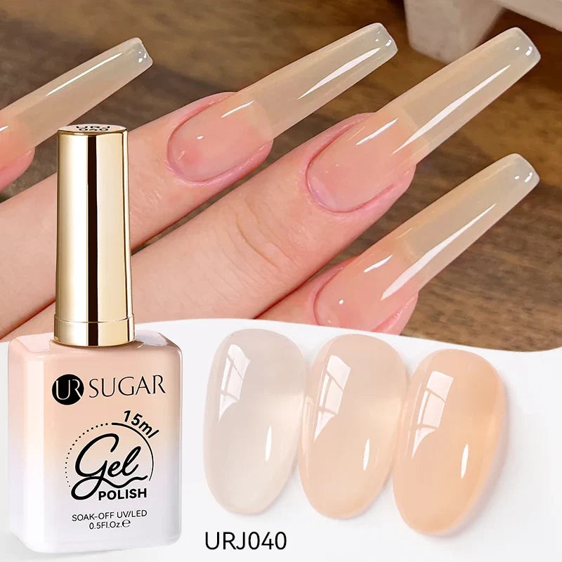 UR SUGAR 15ml Jelly Gel Polish - Milky White Translucent UV Soak Off Nail Art Varnish