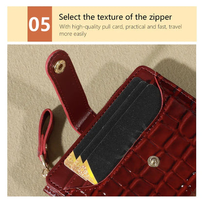 Elegant Women’s Multi-Card Wallet – Casual PU Leather Double Zip Clutch with Crocodile Texture and Stylish Storage