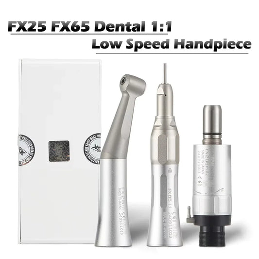 NSK FX25 FX65 1:1 Direct Drive Contra Angle — Low Speed Dental Handpiece for Polishing & Mini Head Dentistry
