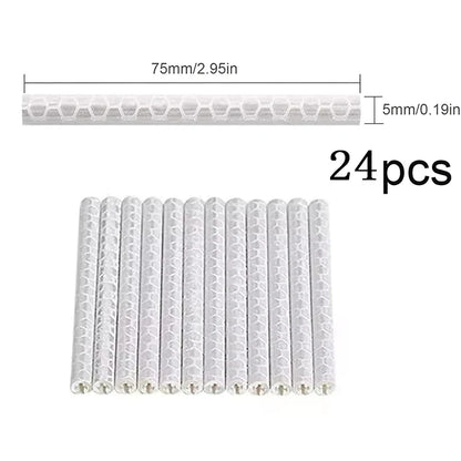 12-72pcs Bicycle Spoke Reflective Stickers - Colorful Wheel Safety Reflector Kit for DIY Bike Visibility & Protection