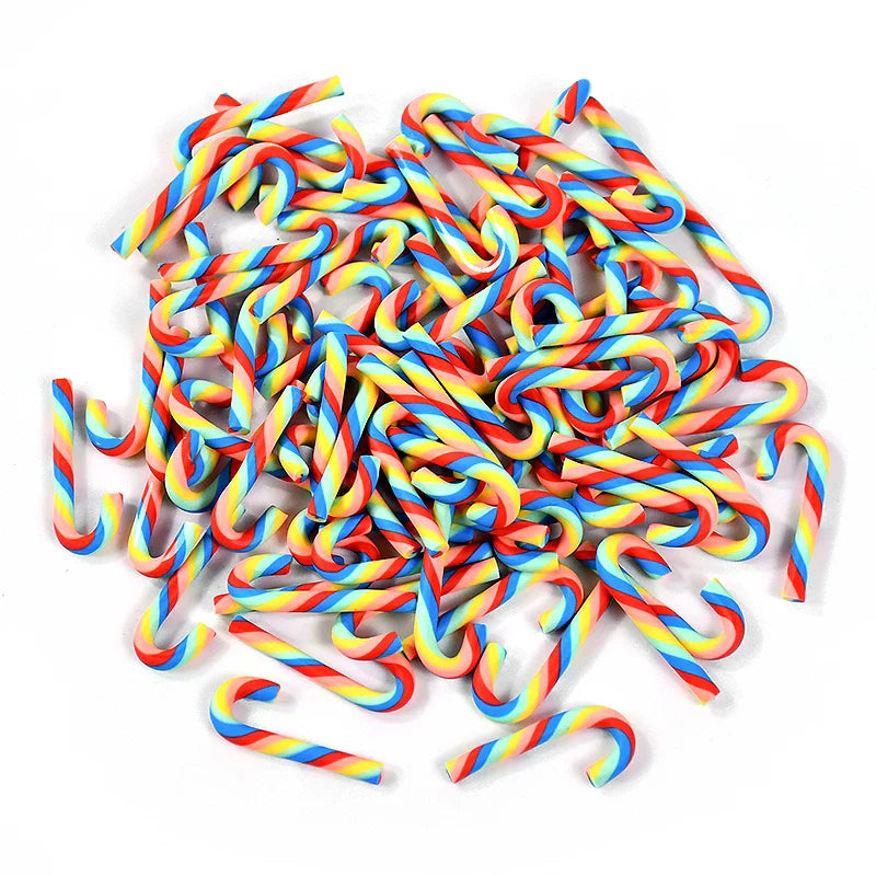 10/30/50pcs Mini Candy Cane Ornaments – Red & White Resin DIY Christmas Decorations for Home & New Year 2025