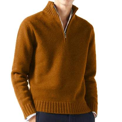 Men's Autumn Turtleneck Sweater - Solid Color Long Sleeve Knit Pullover Casual Warm Daily Coat