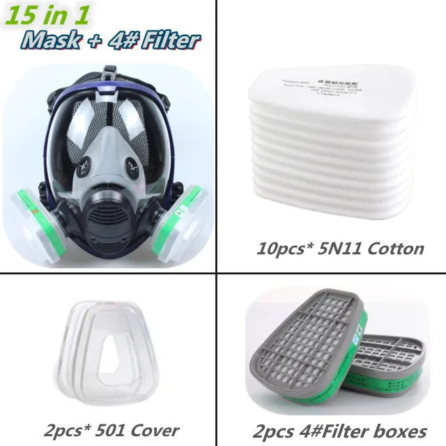 Chemical Gas Mask 6800 – Full Face Anti-Fog Respirator for Industrial, Welding, Spray Paint, Acid Gas Protection