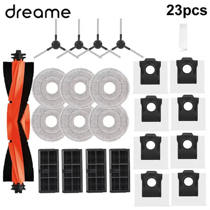 Dreame Robot Vacuum Accessories - Replacement Main Brush, Side Brush, Filter, Mop & Dust Bag for L10s Pro Ultra X30 Series