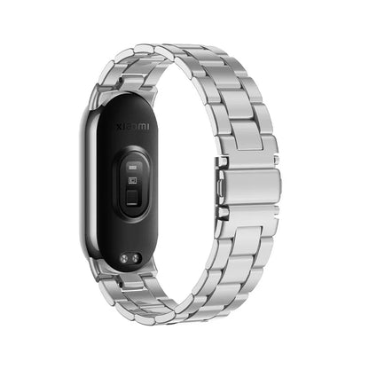 Metal Watch Strap for Xiaomi Mi Band 9/8 — Stainless Steel Smart Band Wristband with Folding Clasp